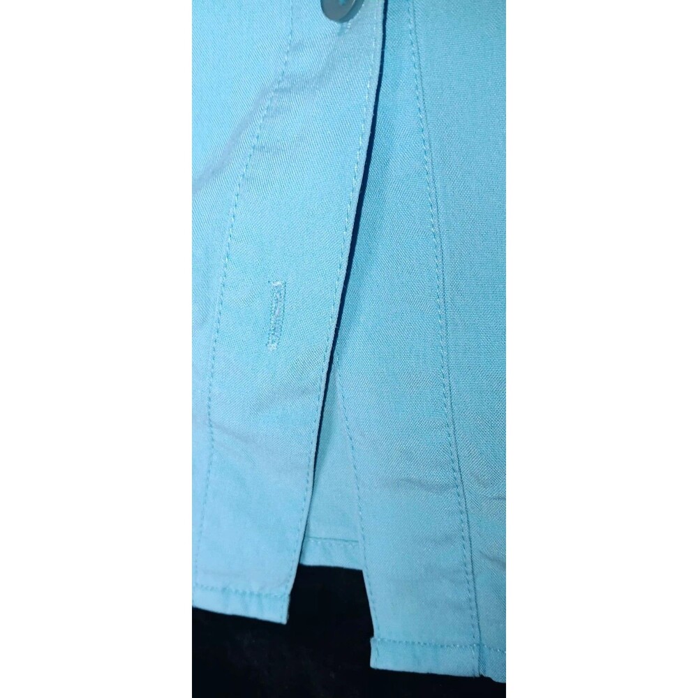Silkland 100% Silk Sleeveless Button Blouse S Aqua Blue Quiet Luxury Old Money - Picture 11 of 11